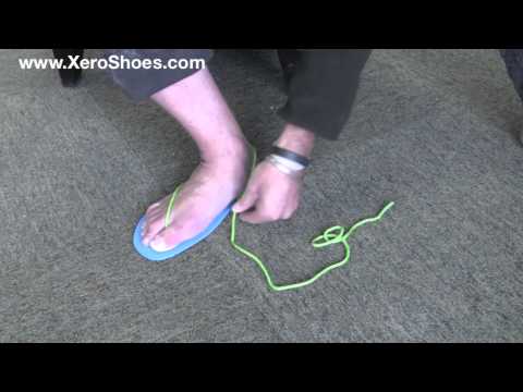 How to Make Huaraches Barefoot Sandals - Xero Shoes Tying Method
