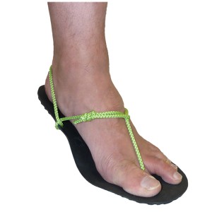 Ultra-minimal barefoot sandle tying style